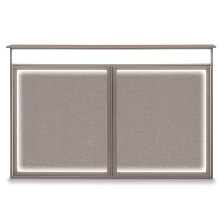 United Visual Products Open Faced Traditional Rounded Corkboard UV647ARC-SATIN-BLSPRU